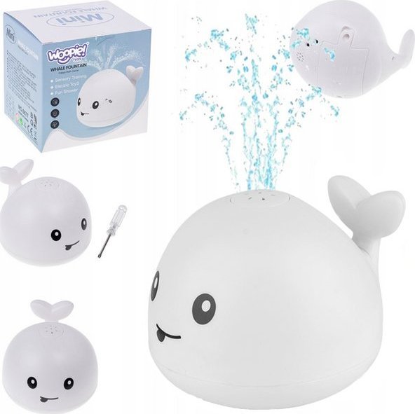 Woopie Zabawka do Kąpieli Wieloryb Tryskający Wodą Fontanna LED