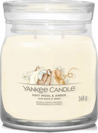 Yankee Candle Yankee Candle Signature Soft Wool & Amber Świeca Średnia 368g