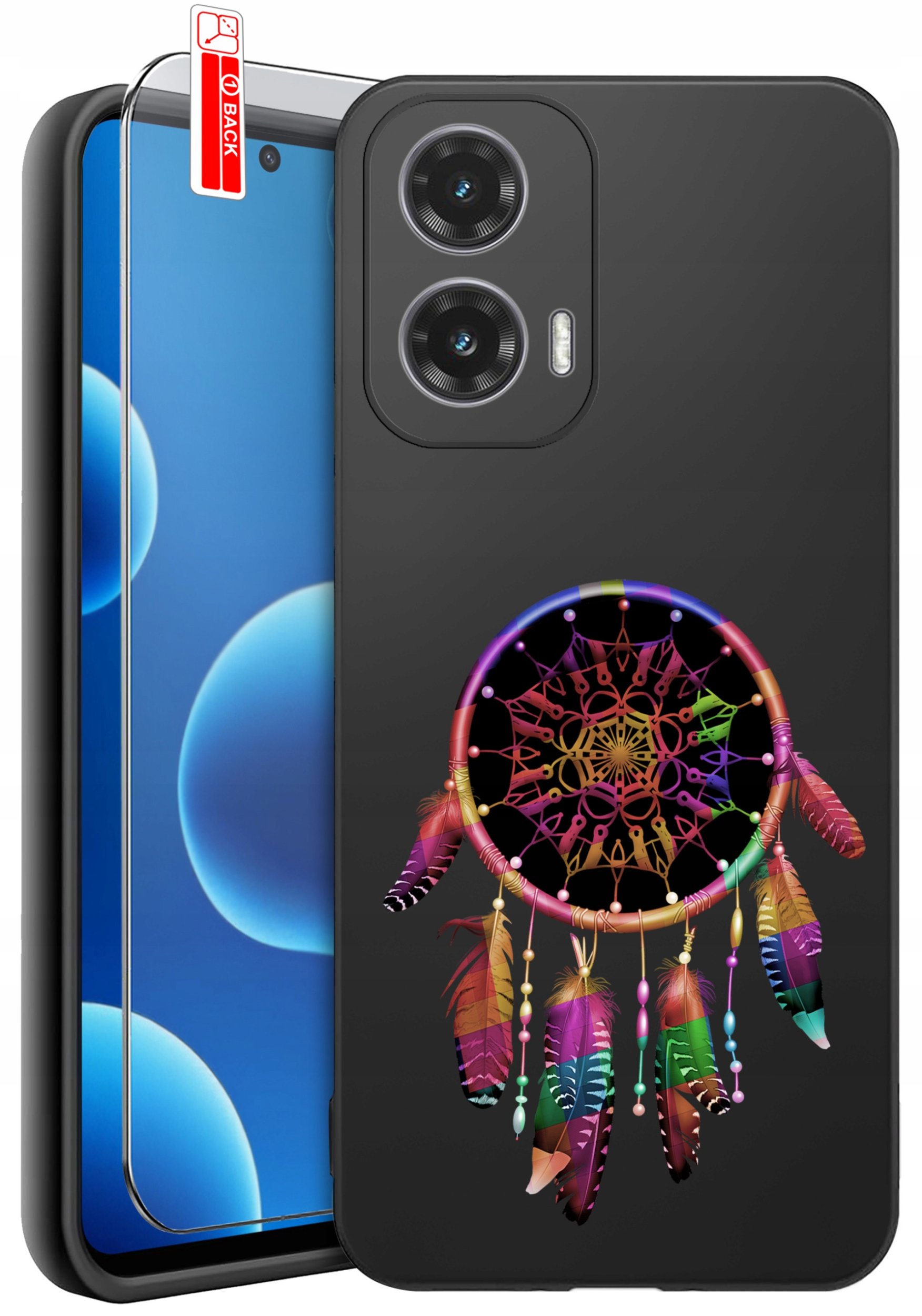 ETUI do Motorola Moto G45 5G | WZORY | SILIKONOWE MATT CASE + SZKŁO 9H