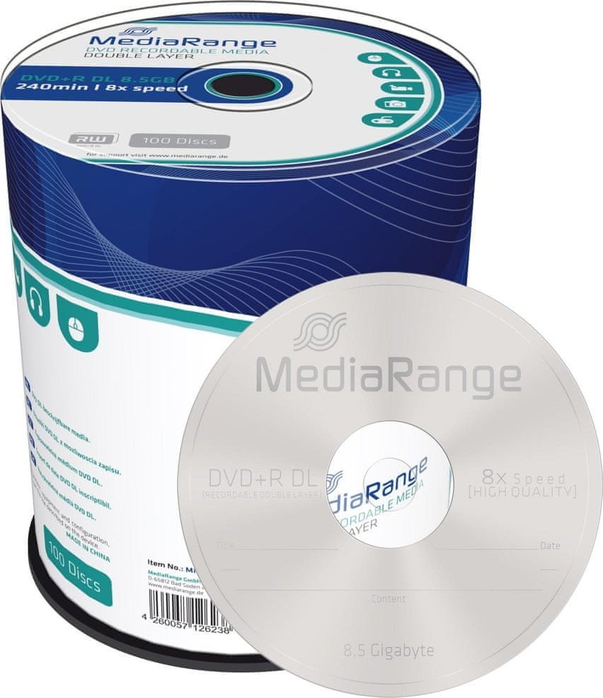 MediaRange MediaRange DVD+R 8.5GB 100pcs 8x Double Layer