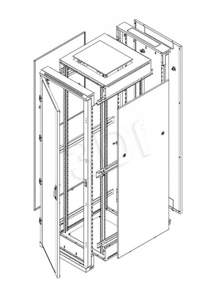 Szafa Triton Szafy RZA-27-A66-CAX-A1 (27U; 19''; 1300mm / 600mm / 600 mm; stojąca; Otwierane Szklane; 400 kg; kolor jasnoszary)
