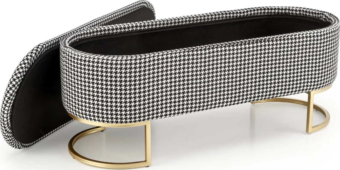 Ławka HARMONY biała/czarna z pojemnikiem HALMAR