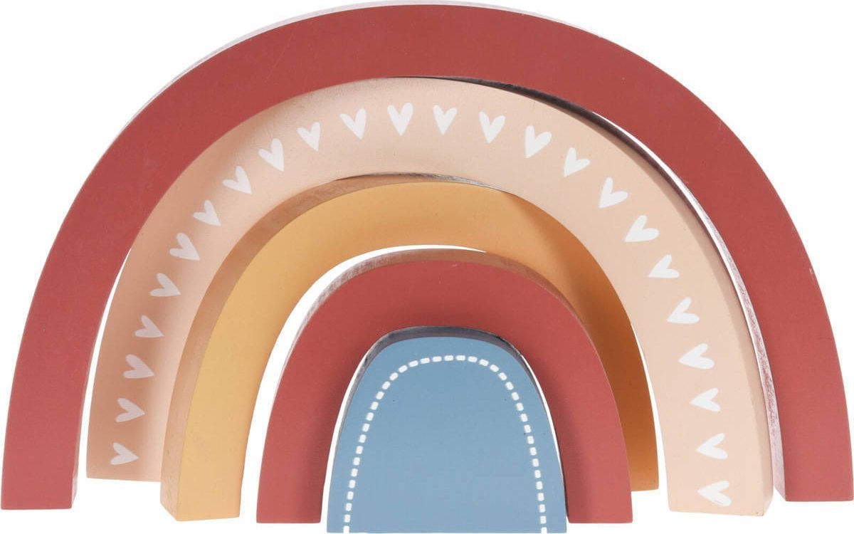 Home Styling Collection Drewniana tęcza, dekoracja do pokoju dziecka, 26,5 x 2,5 x 15,2 cm