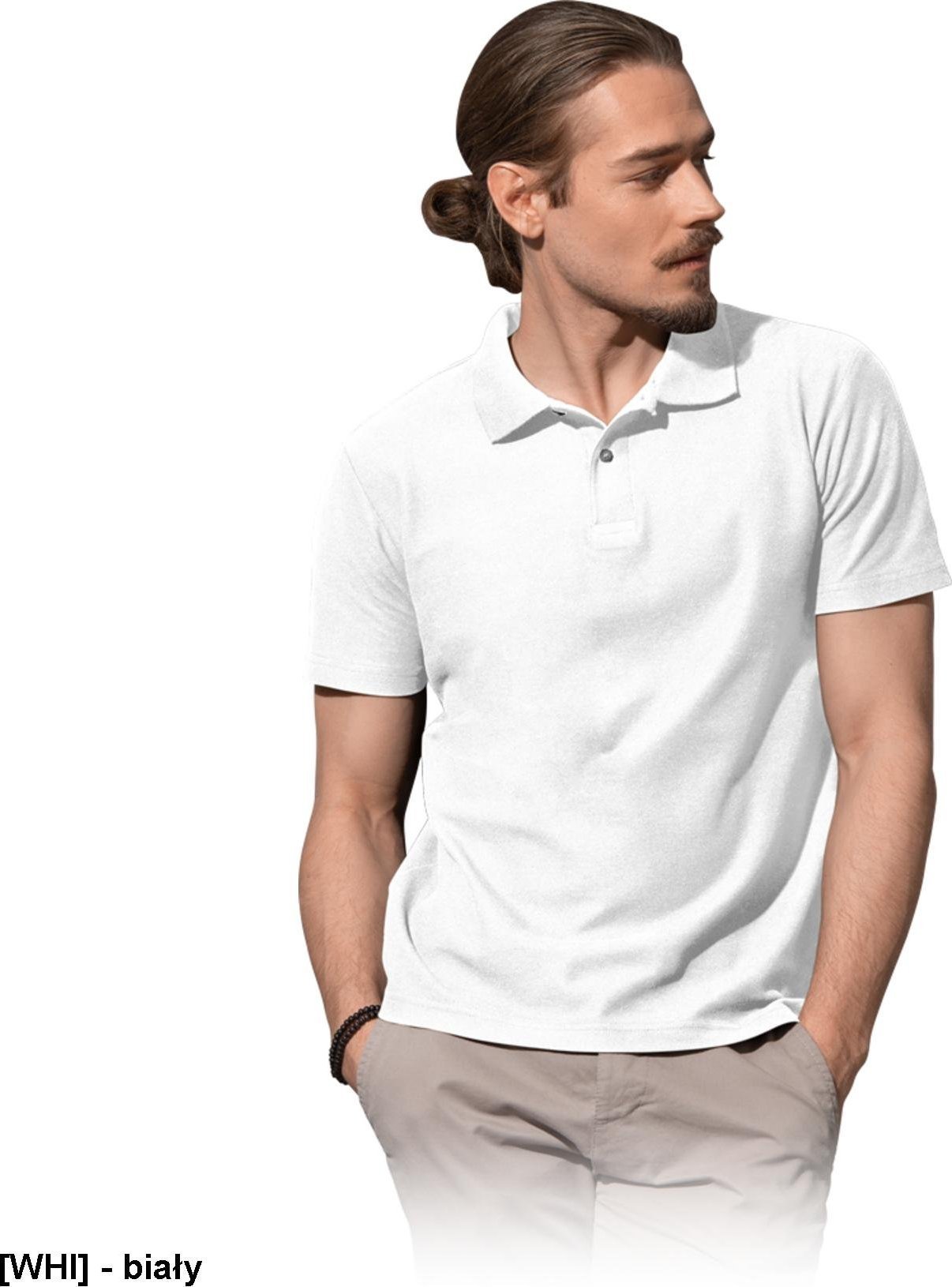 R.E.I.S. ST3000 - POLO MĘSKIE - biały XL