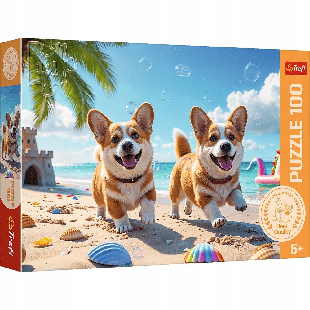 PUZZLE 100 Corgi piesek / Rodzina Treflików 16536