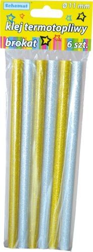 Wkłady klejowe SCHEMAT Klej termotopliwy do pistoletu 11mm op. 6 szt. 1837 brokat Schemat