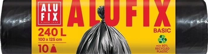 Worki na śmieci ALUFIX Economy, HDPE, 240l, 10 szt., czarna