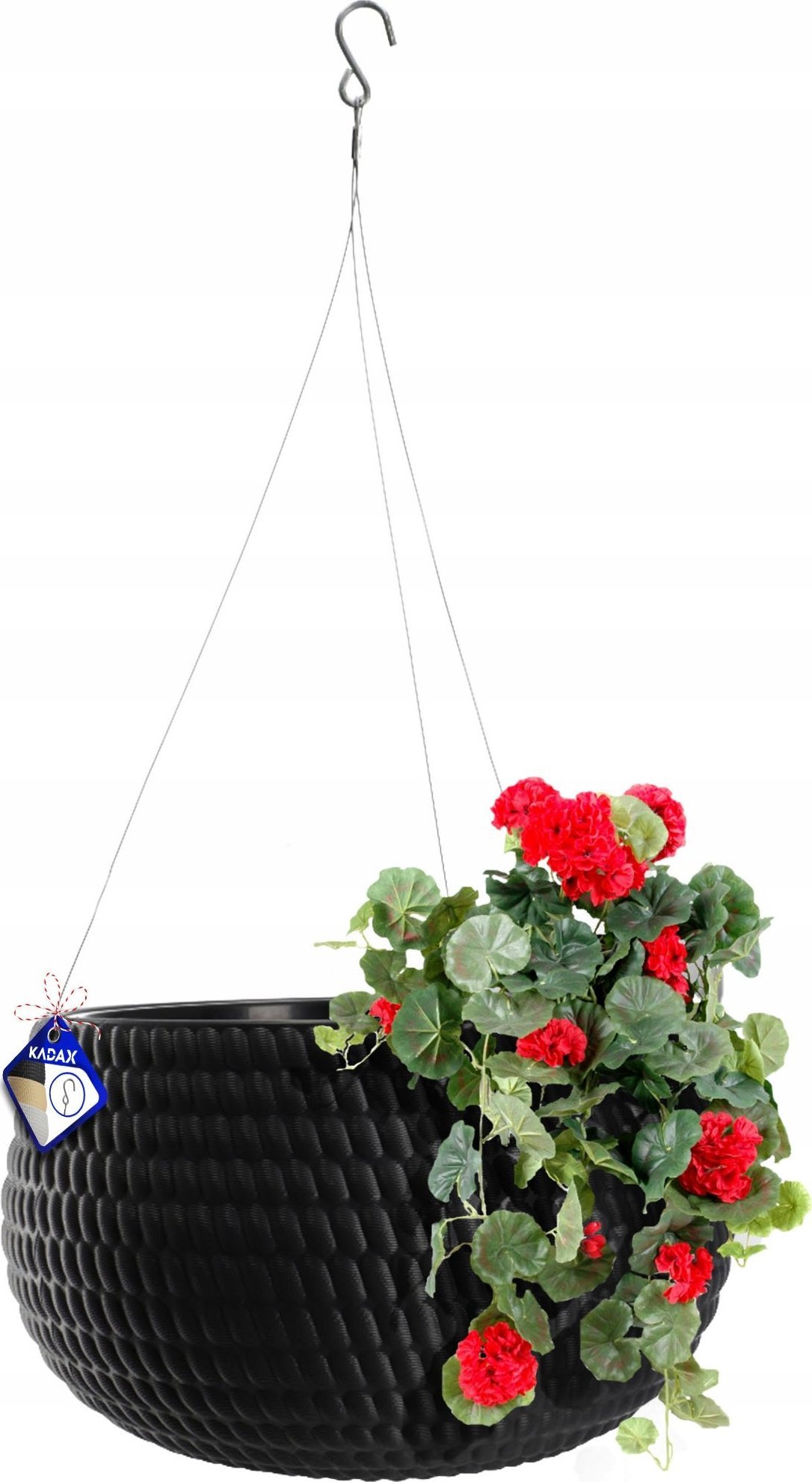 Kadax Donica Doniczka Wisząca Okrągła Misa Szara 29,5cm