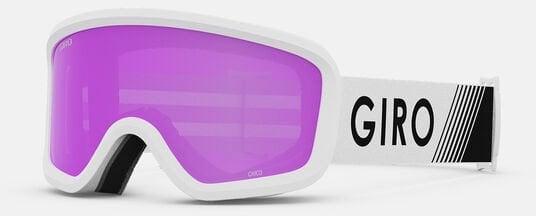 Gogle zimowe juniorskie GIRO CHICO 2.0 WHITE ZOOM (Szyba lustrzana kolorowa AMBER PINK 19-42% S2) (NEW 2023/2024)