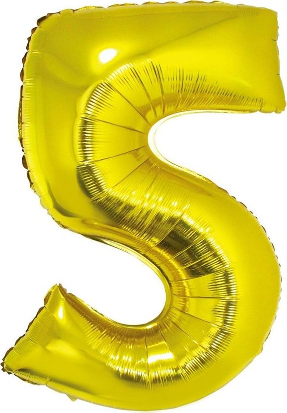 GoDan Balon foliowy cyfra 5 złota - 35 cm uniwersalny