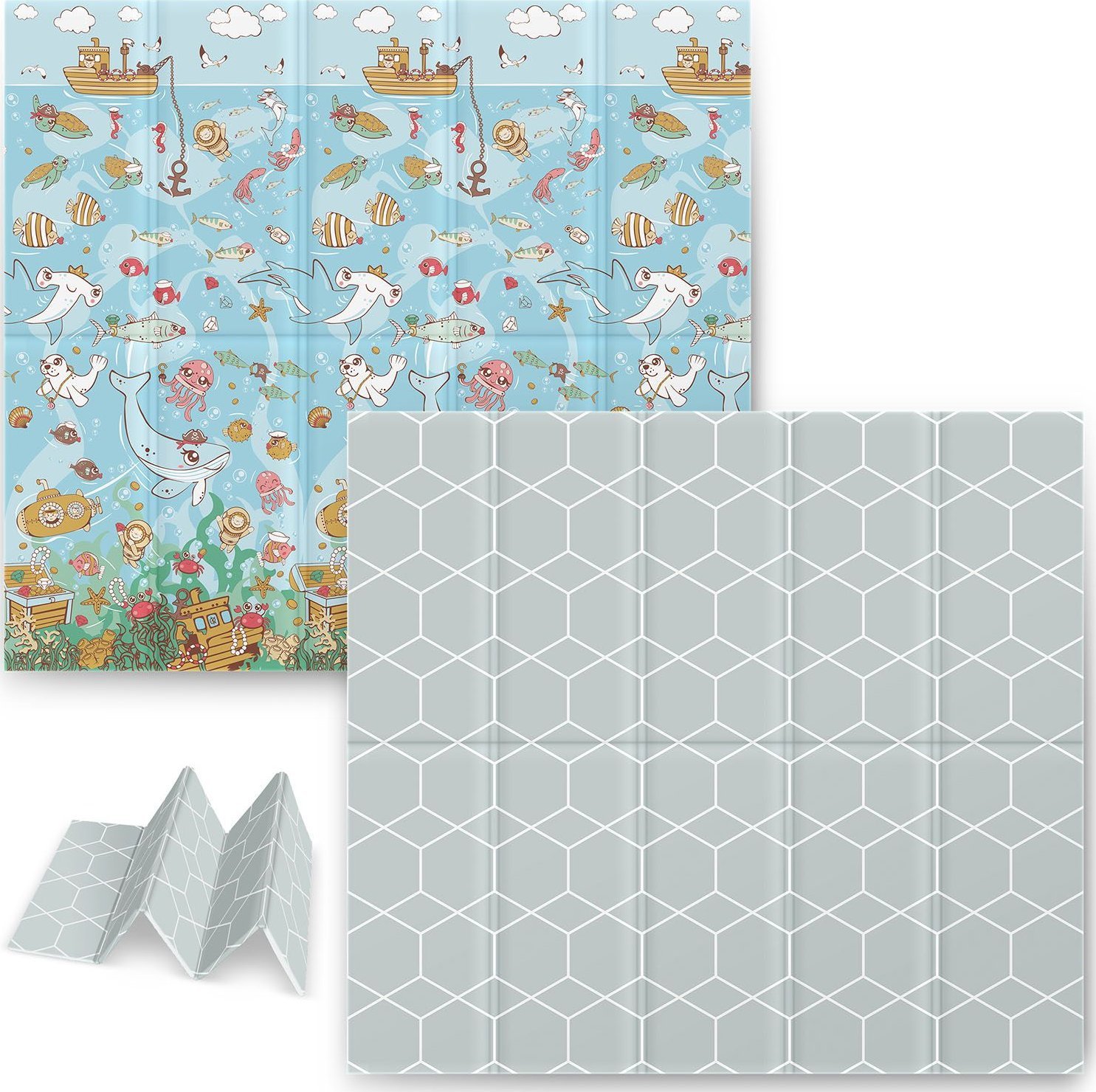 Ricokids Duża mata piankowa, dwustronna, Nukido, 200x180x1 cm