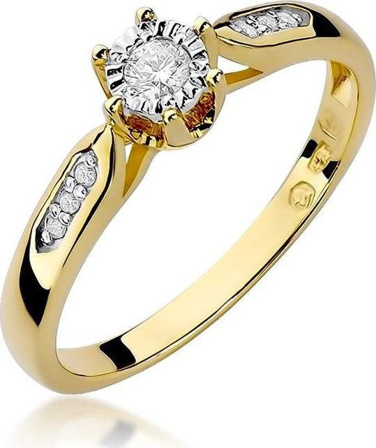 Best Diamonds złoty pierścionek z brylantem 0.11ct 14