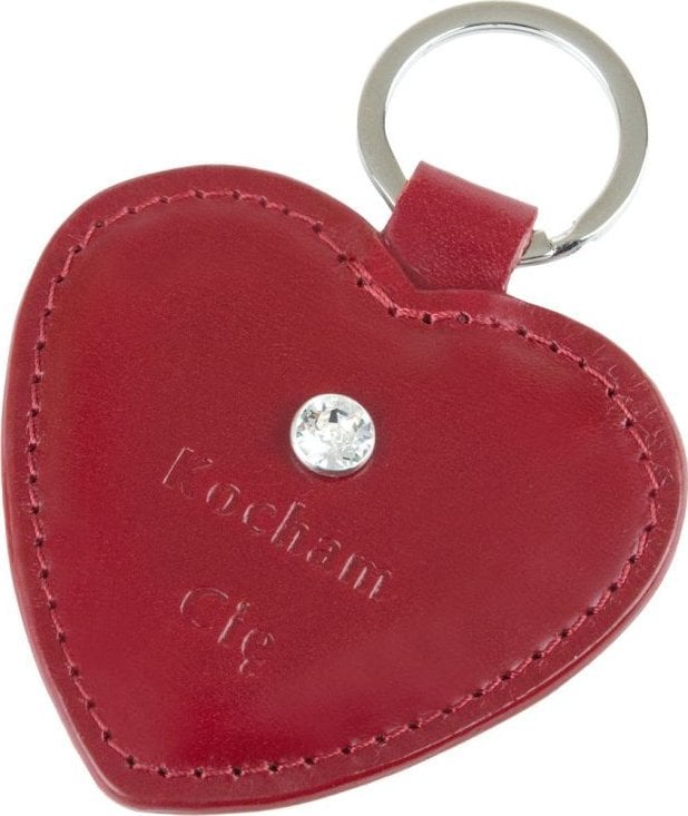 Breloczek Stefania Skórzany brelok serce "kocham cię" z kryształem swarovskiego