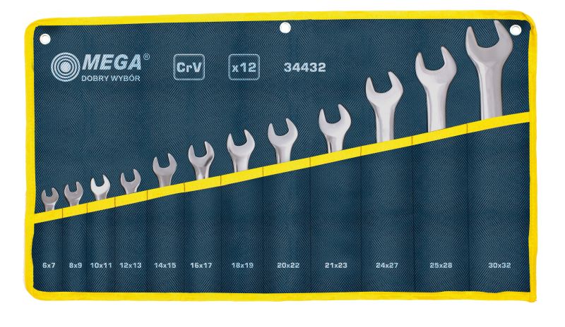 Mega Zestaw kluczy płaskich 6-32mm 12szt. (34432)