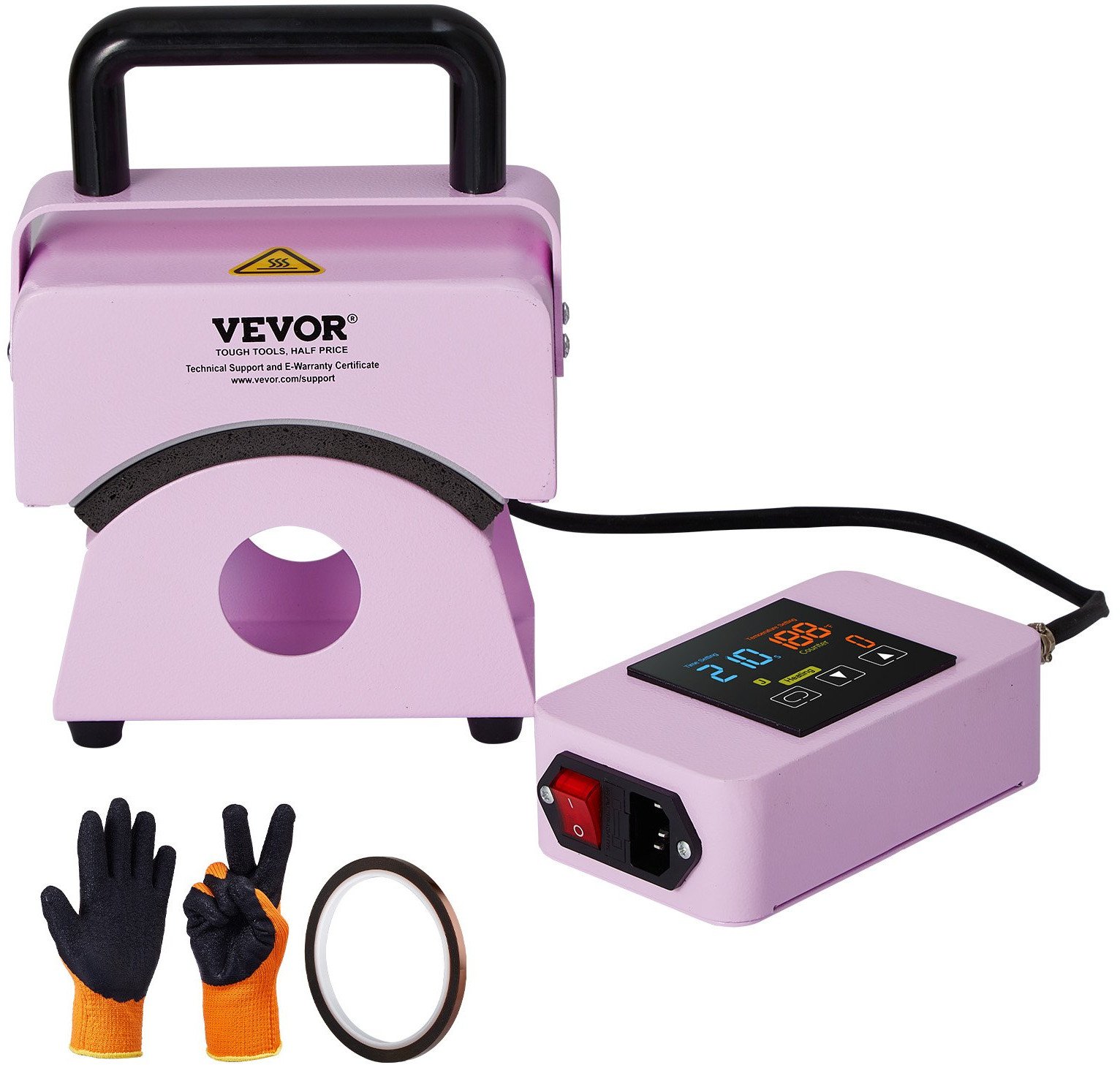 Prasa termiczna do czapek mini 15x8 cm 180C przenośna fioletowa