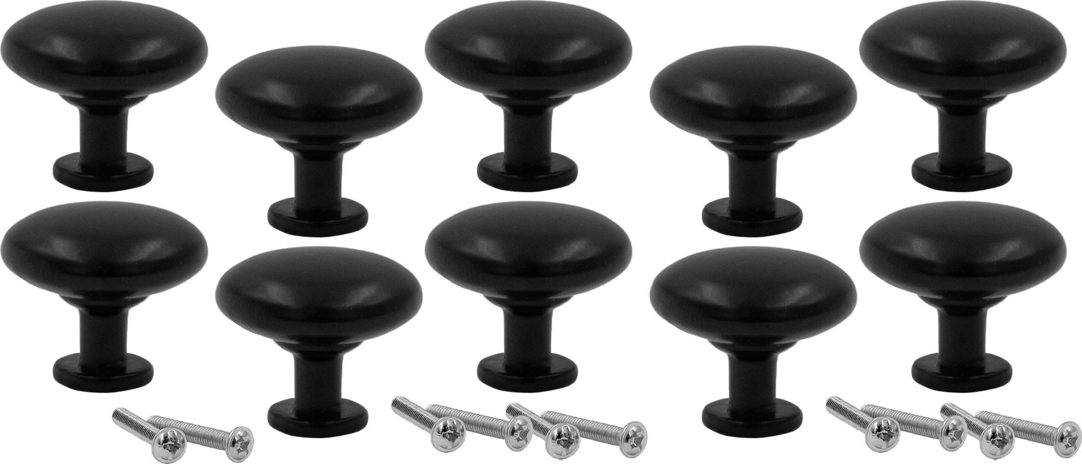 Szchara 10x UCHWYT MEBLOWY 28 MM GAŁKA DO MEBLI CZARNY MAT