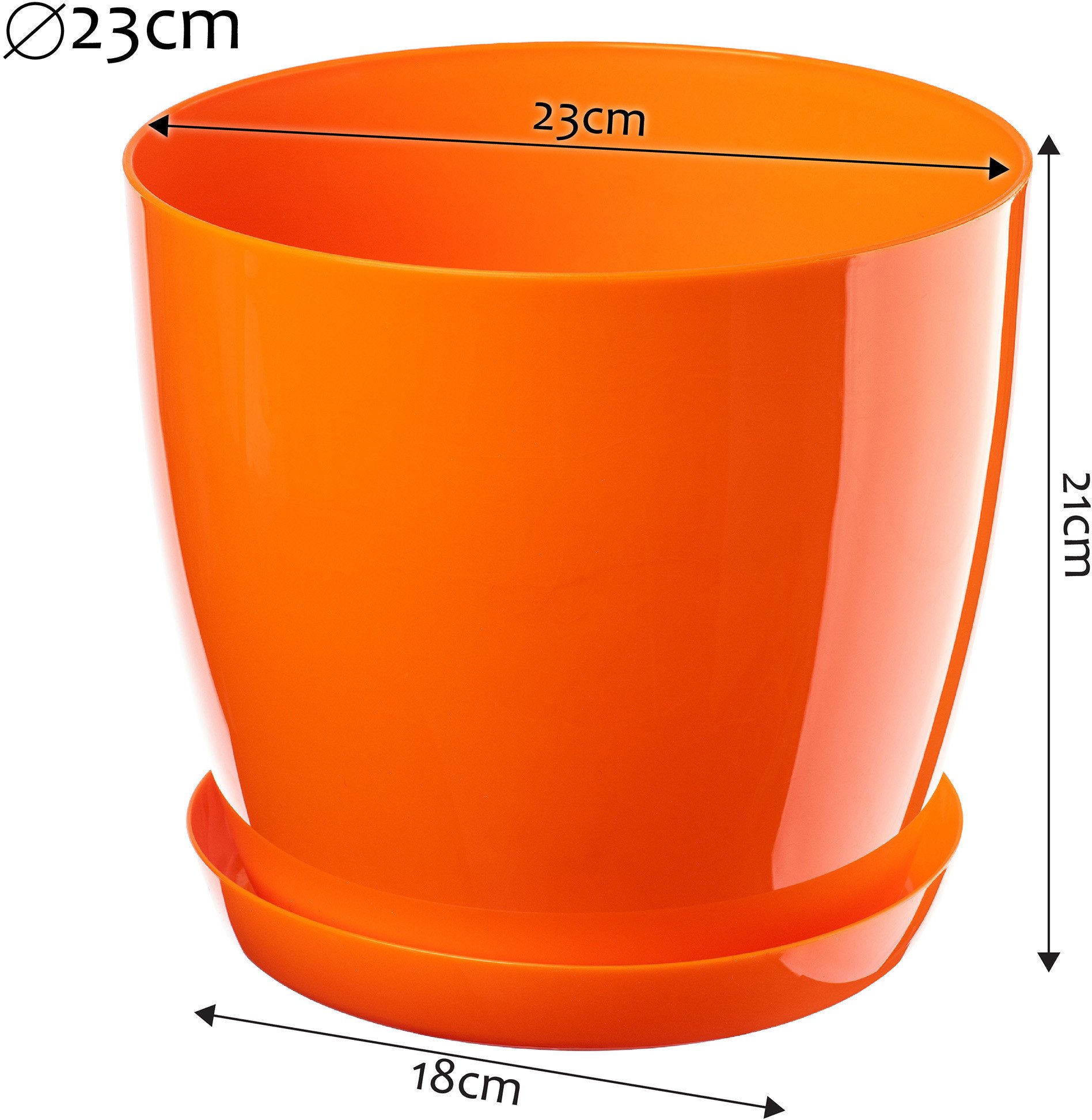 KADAX Doniczka Na Kwiaty Podstawka Pomarańczowa 23cm