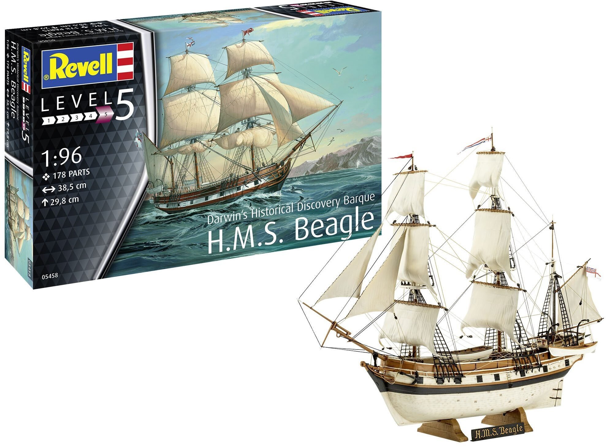 Revell 05458 Darwins Historical Discovery Barque H.M.S. Beagle Zestaw modelarski statku 1:96