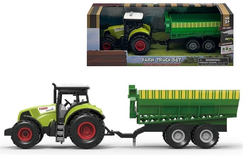 Traktor z przyczepą ze światłem i dźwiękiem