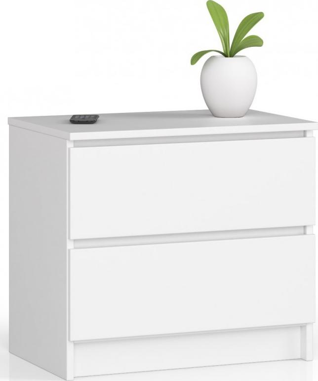 Fabryka Mebli Akord KOMODA K 60 cm 2 SZUFLADY BIAŁA