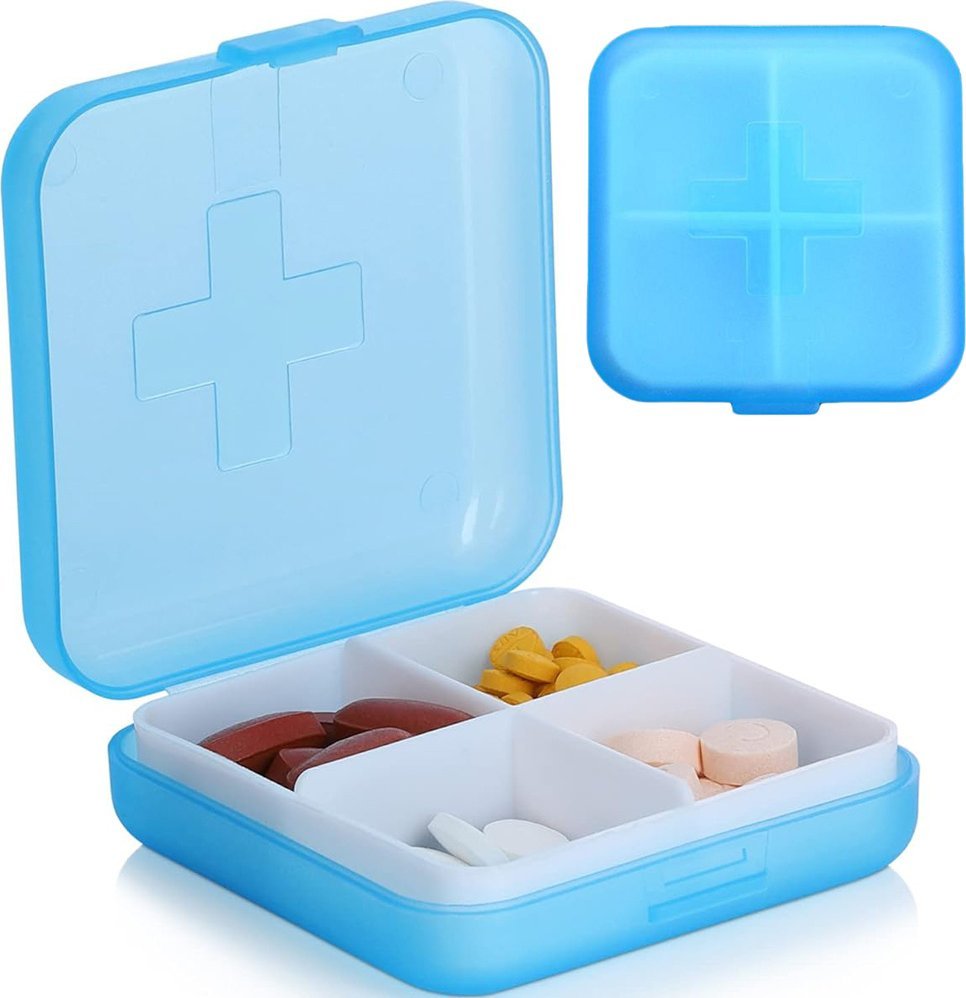 xxxxxxxxxxxxxxxx Verk Group (Verk) Pojemnik pudełko kasetka na leki suplementy tabletki podróżny 4 przegródki Pojemnik pudełko kasetka na leki supleme