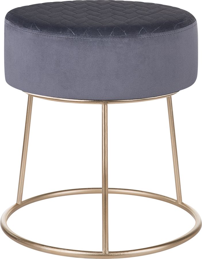 Beliani Stołek welurowy 35 cm szary DELCO