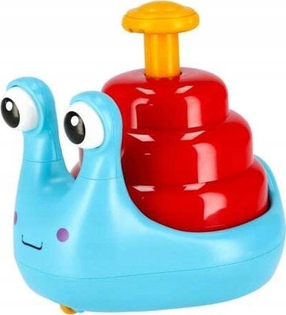 LeanToys Wesoły Ślimak Na Kółkach Jeżdżący Niebiesko-Czerwony