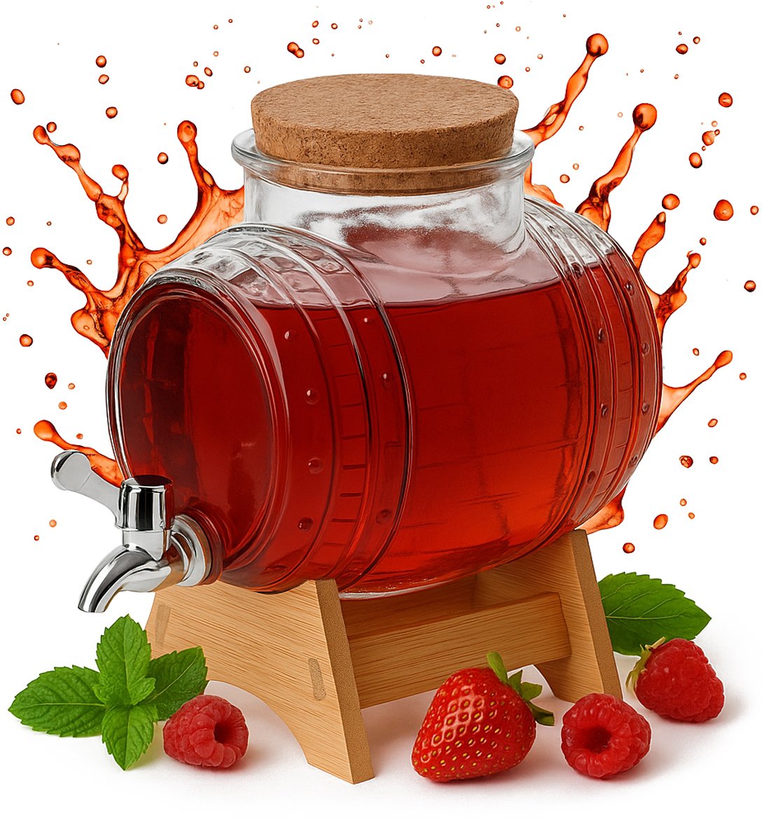 Beczka szklana 3l ANTAŁEK ANANAS na Bimber Wesele na Wódkę Prezent