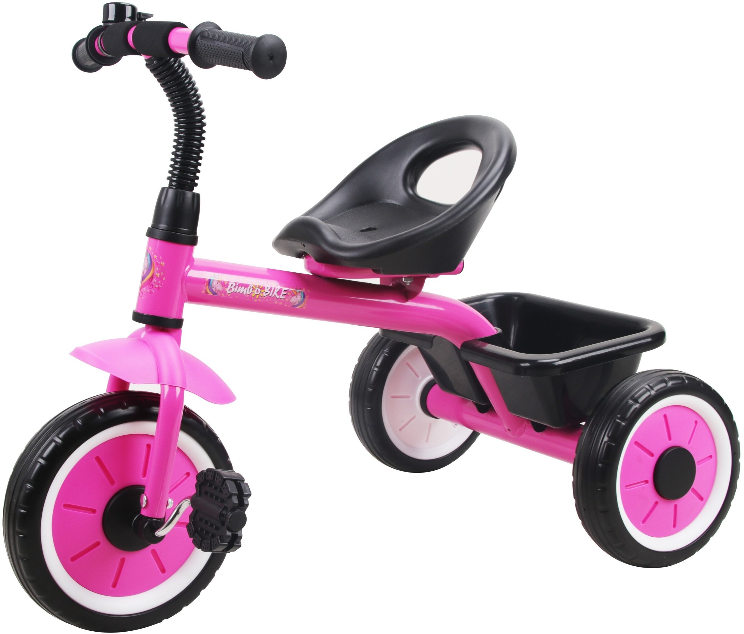 Children's tricycle UNICORN, 72.5 x 46.5 x 58 cm, black/pink.