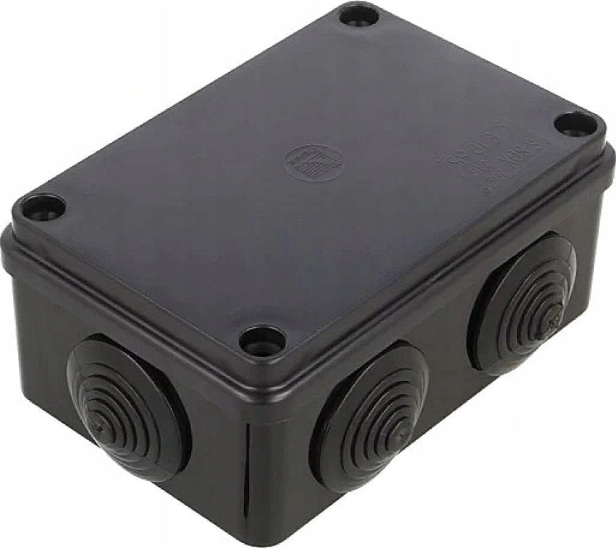 Puszka Natynkowa Hermetyczna Czarna Ip65 120 X 80 X 50Mm 6-Dławików S-Box 206C Pawbol