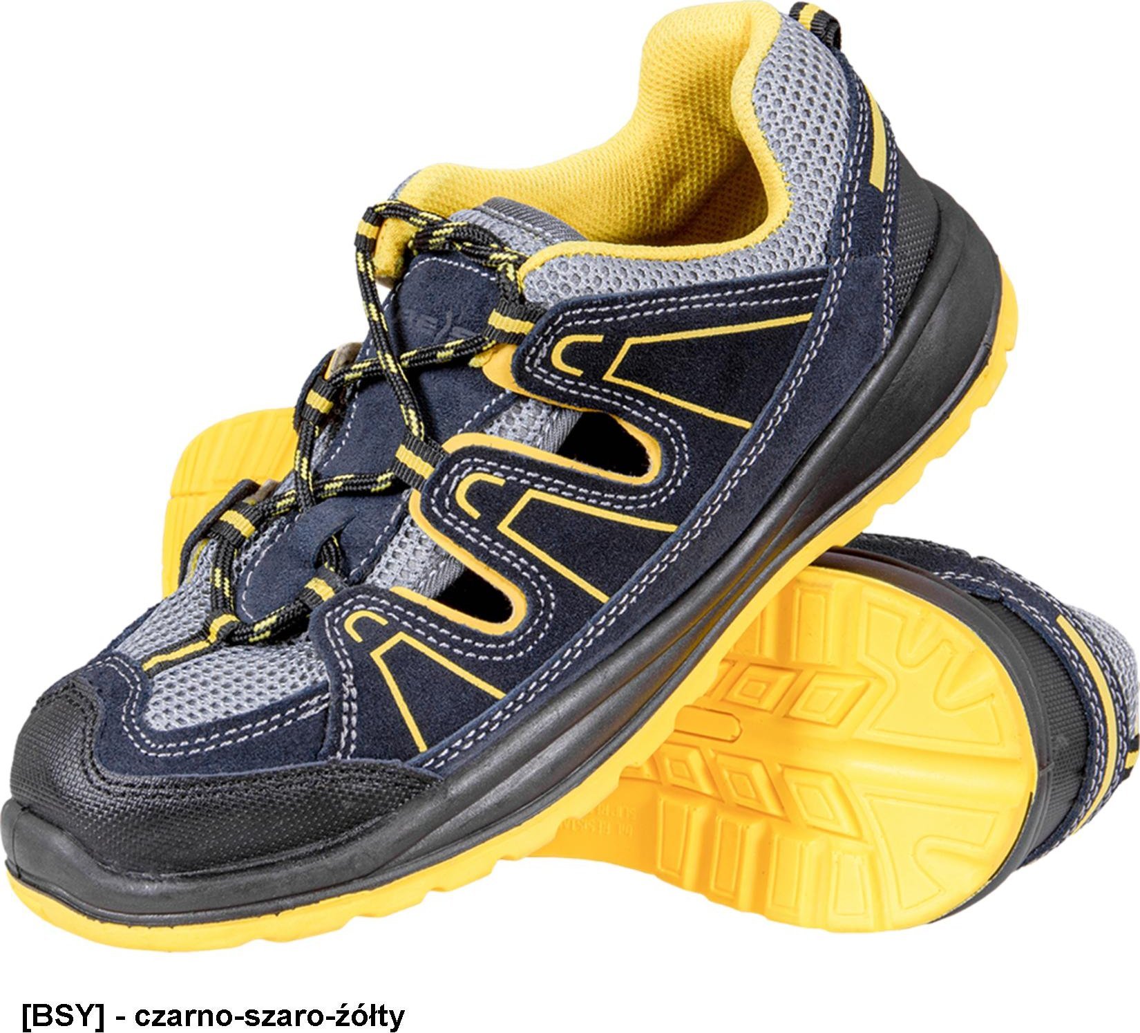 R.E.I.S. BRTITO-S S1 SRC - sandały bezpieczne TITO, podnosek, skóra zamszowa, podeszwa antypoślizgowa, olejoodporna z poliuretanu 47