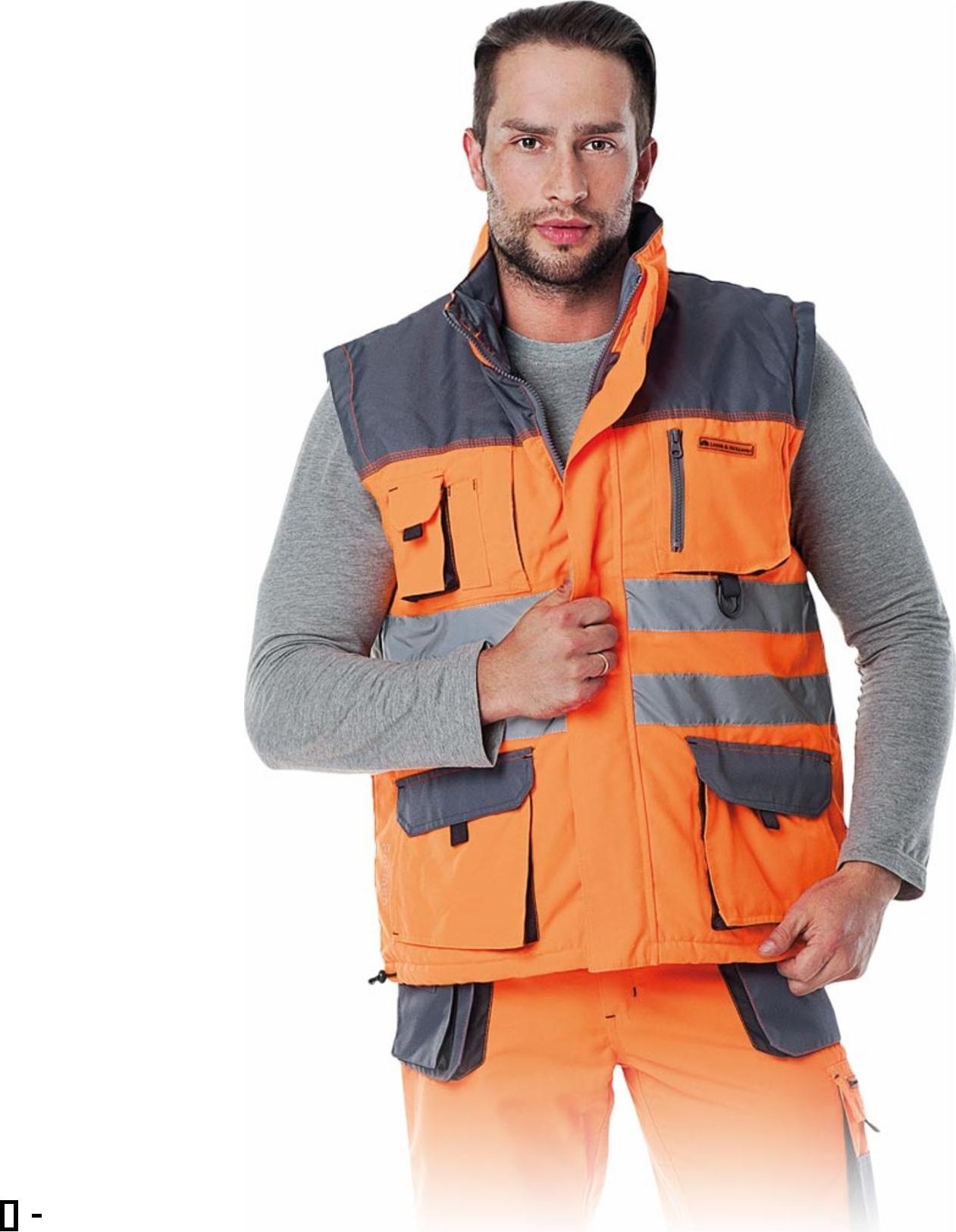 R.E.I.S. LH-FMNX-V - Bezrękawnik ocieplany FORMEN - żółto-granatowo-szary 2XL