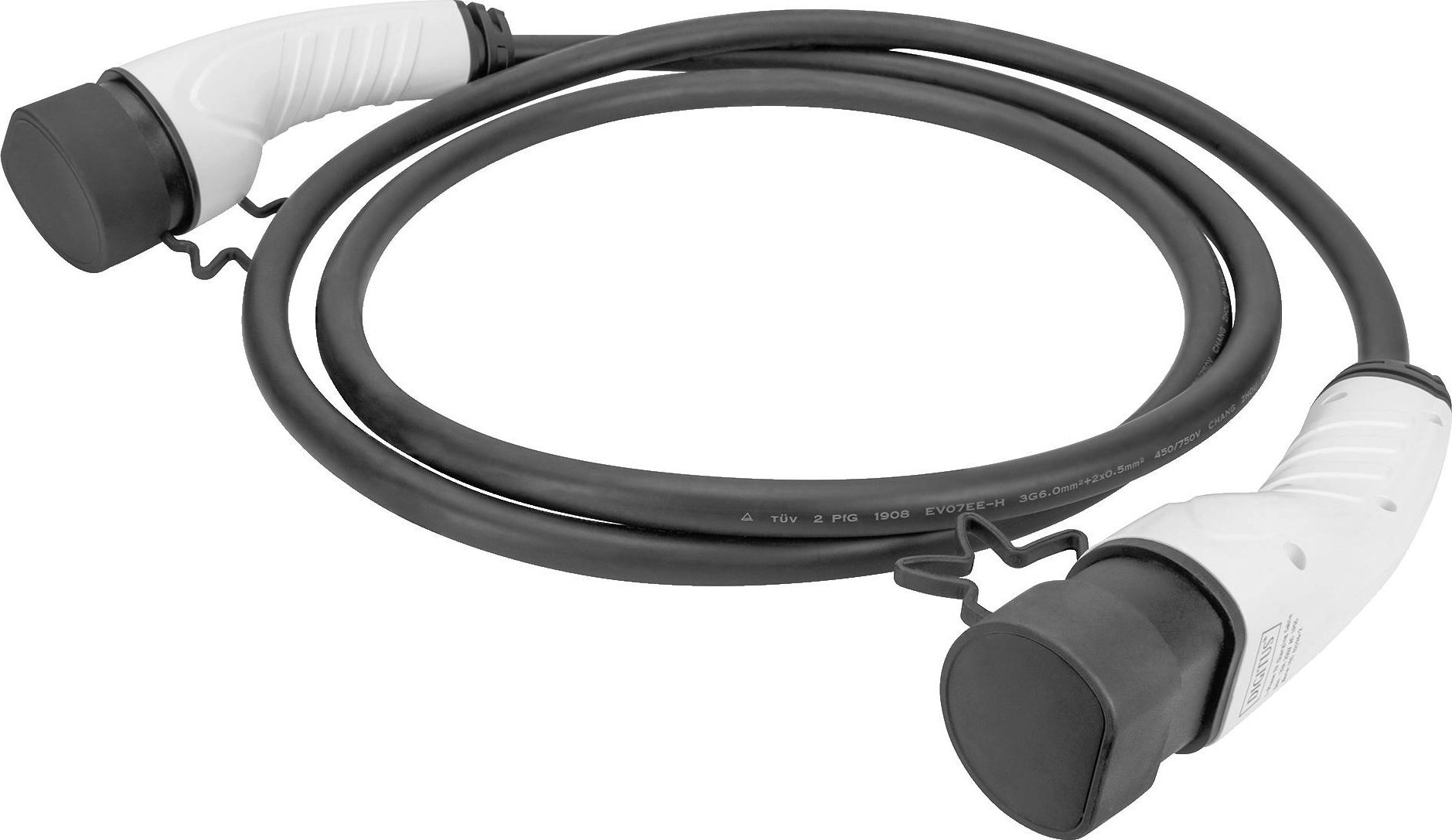 Kabel do ładowania samochodów Digitus Typ2-Typ2, 1-fazowy 230V, 32A, 7,4kW, 5m (DK-1P32-050)