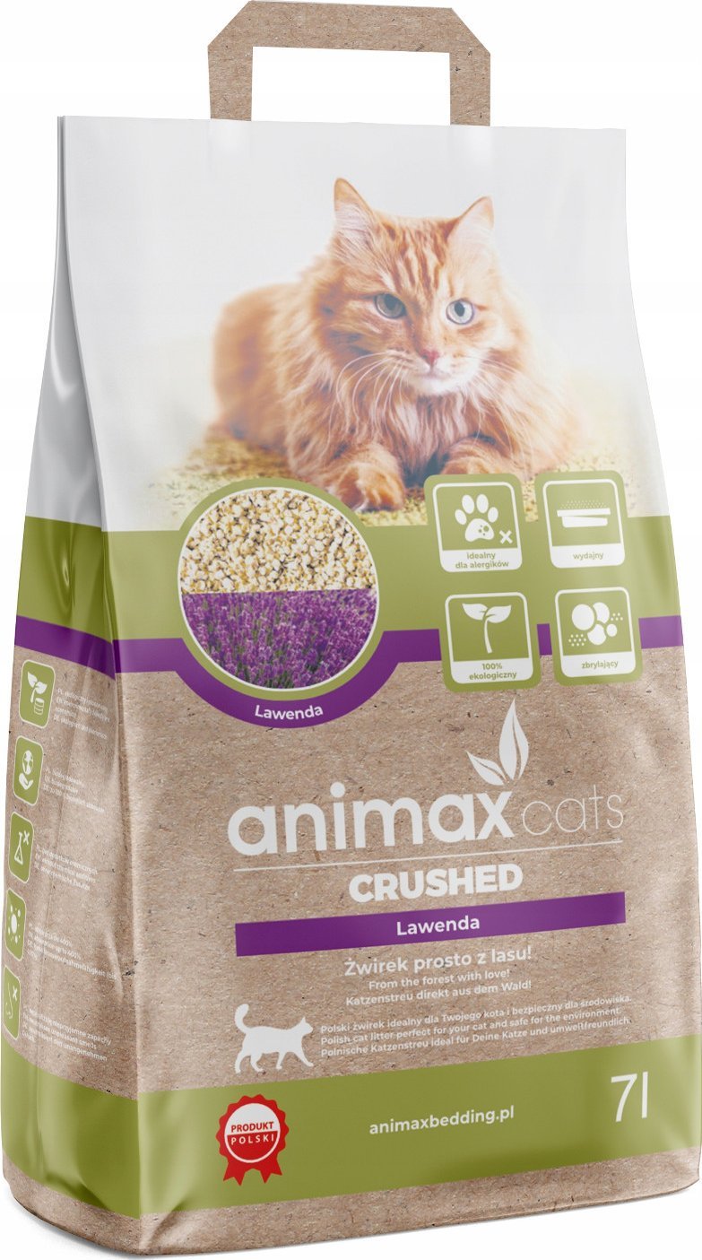 Żwirek zbrylający, Lawenda, kruszony, 7 litrów