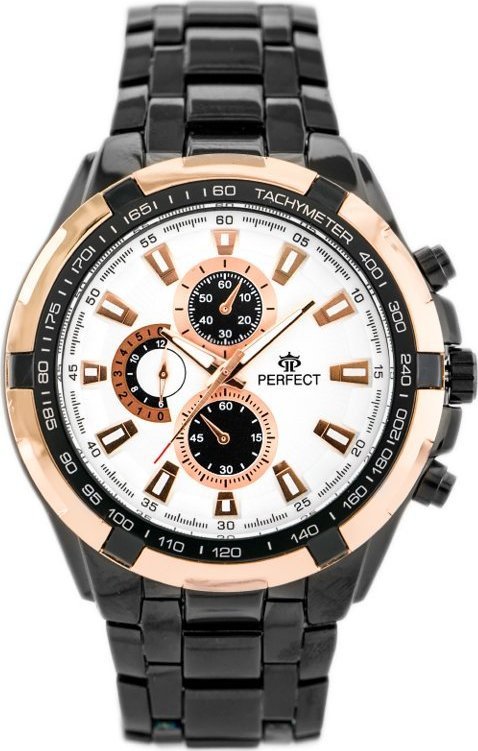 Zegarek ZEGAREK MĘSKI PERFECT - MILTON - black/gold2 (zp112d)
