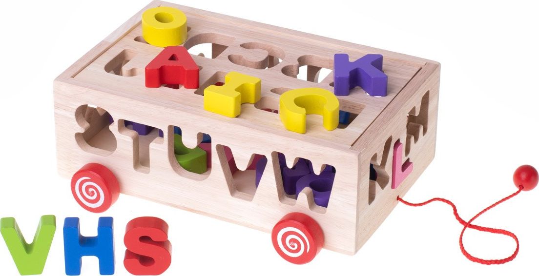 Ikonka Sorter drewniany mobilny na sznurku litery