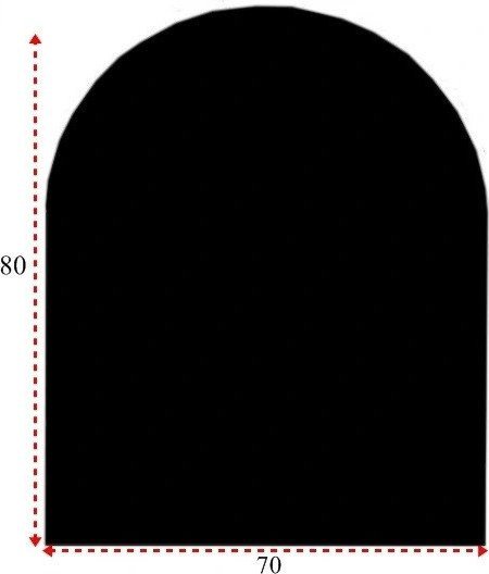 Hurtex Podstawa szklana hartowana - szyba pod Piec lub Kominek 80x70 cm CZARNA