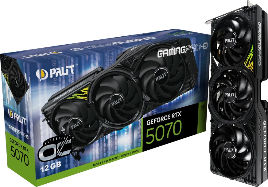 Karta graficzna Palit GeForce RTX 5070 Ti GamingPro-S OC 16GB GDDR7 DLSS4 (NE7507TS19T2-GB2031U)