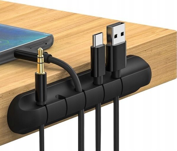 Organizer Korbi ORGANIZER UCHWYT DO KABLI 5 PRZEWODÓW SILIKONOWY