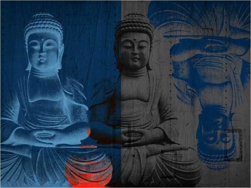 DecoNest Fototapeta - Trzy wcielenia Buddy - 250X193