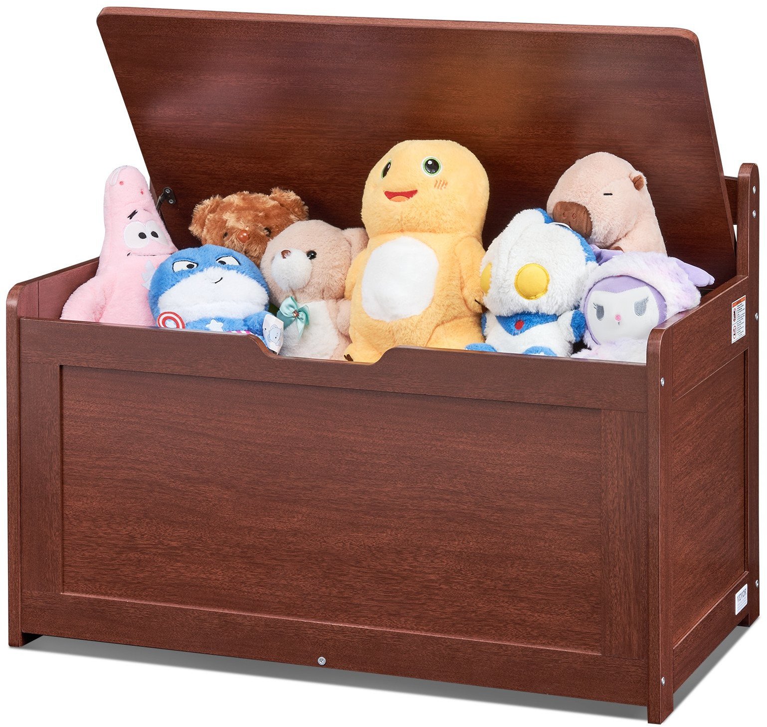 Duża drewniana skrzynia na zabawki Pufa Kufer na Zabawki Siedzisko brąz