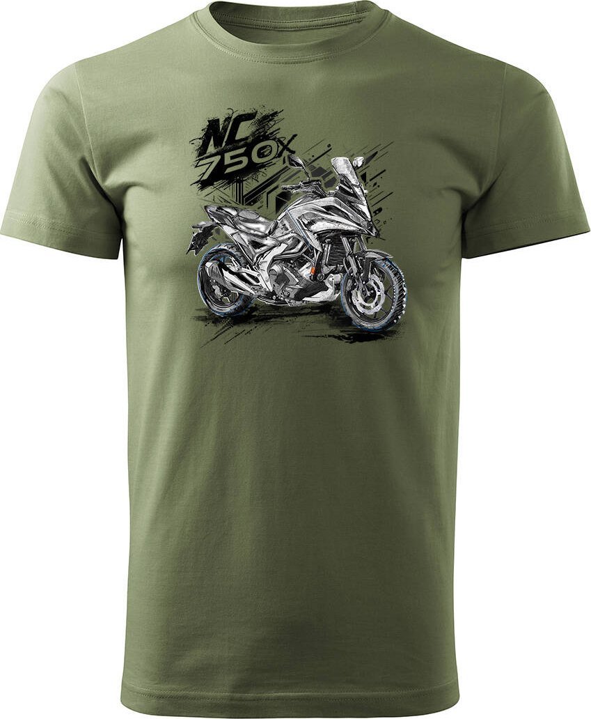 Topslang Koszulka z motocyklem na motor Honda NC 750 X NC750X męska khaki REGULAR L