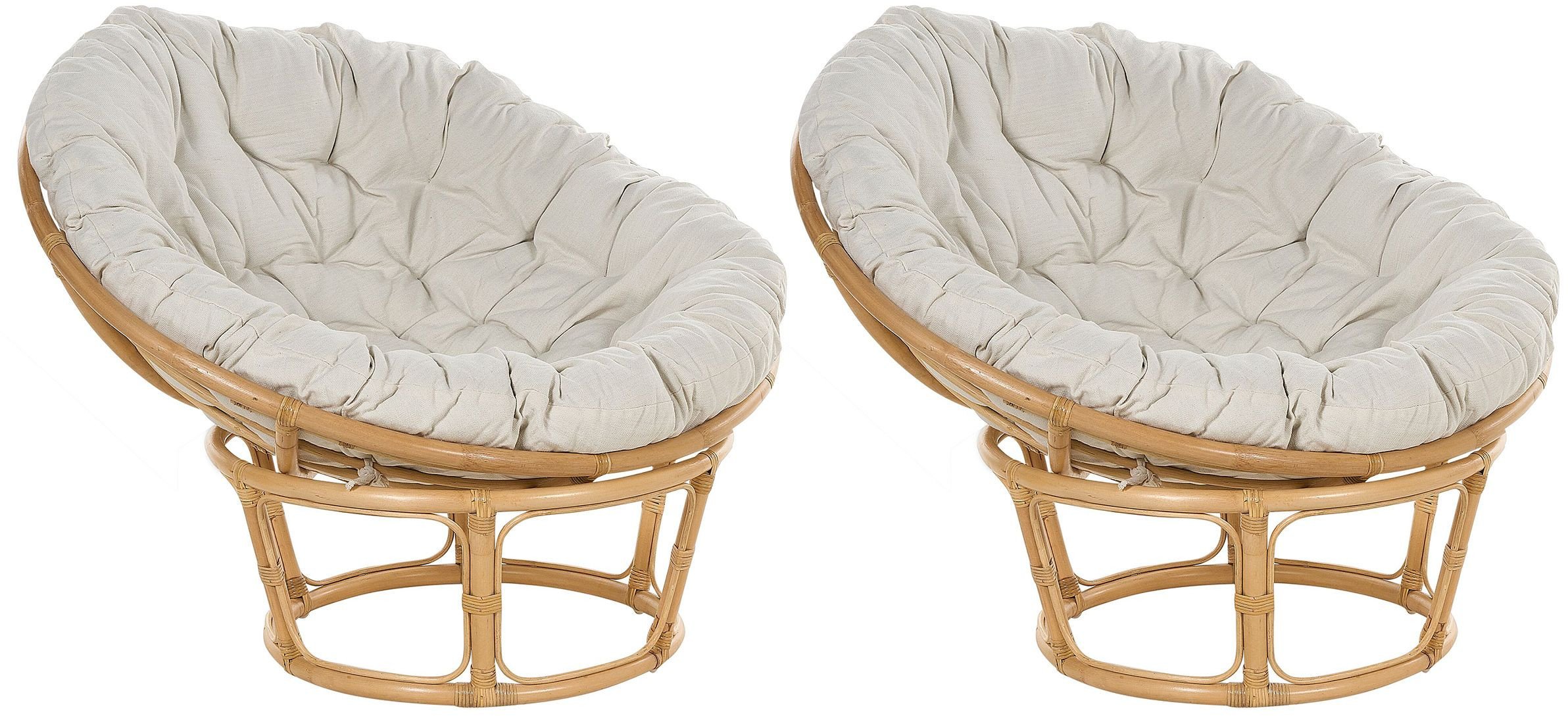 Zestaw 2 foteli ogrodowych z poduszkami SALVO Rattan Naturalny