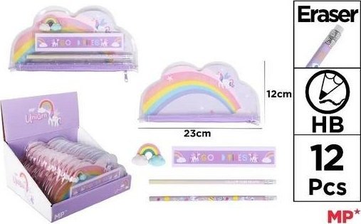 Zestaw przyborów szkolnych z saszetką Unicorn