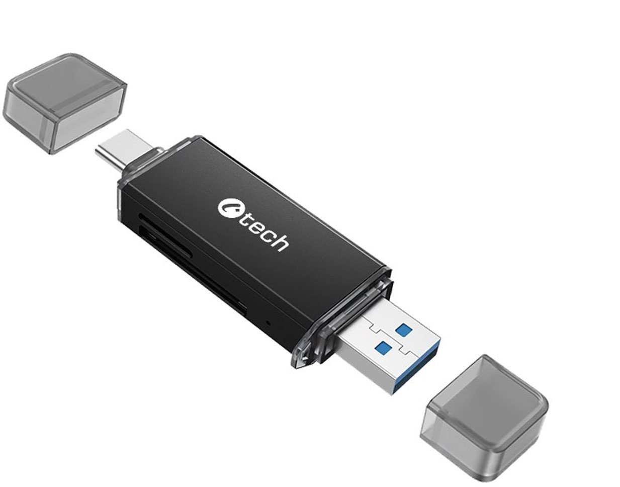 C-TECH čtečka karet UCR-02-AL, USB 3.0 TYPE A/ TYPE C, SD/micro SD