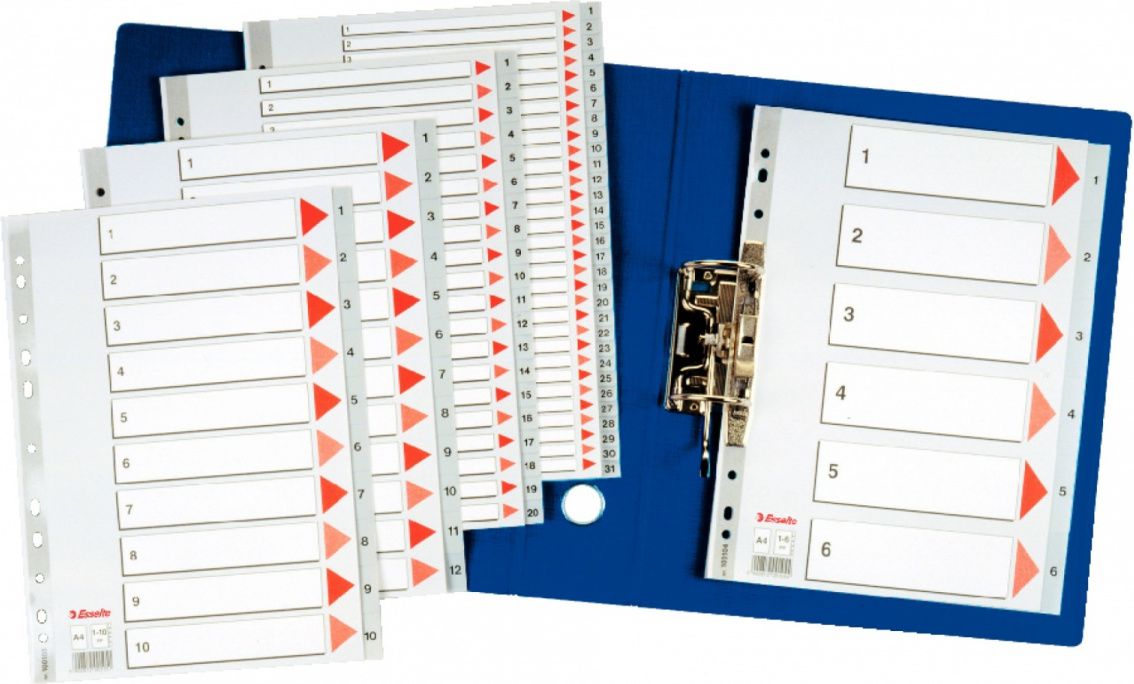 Esselte 1-6 SZARE PP - 100104