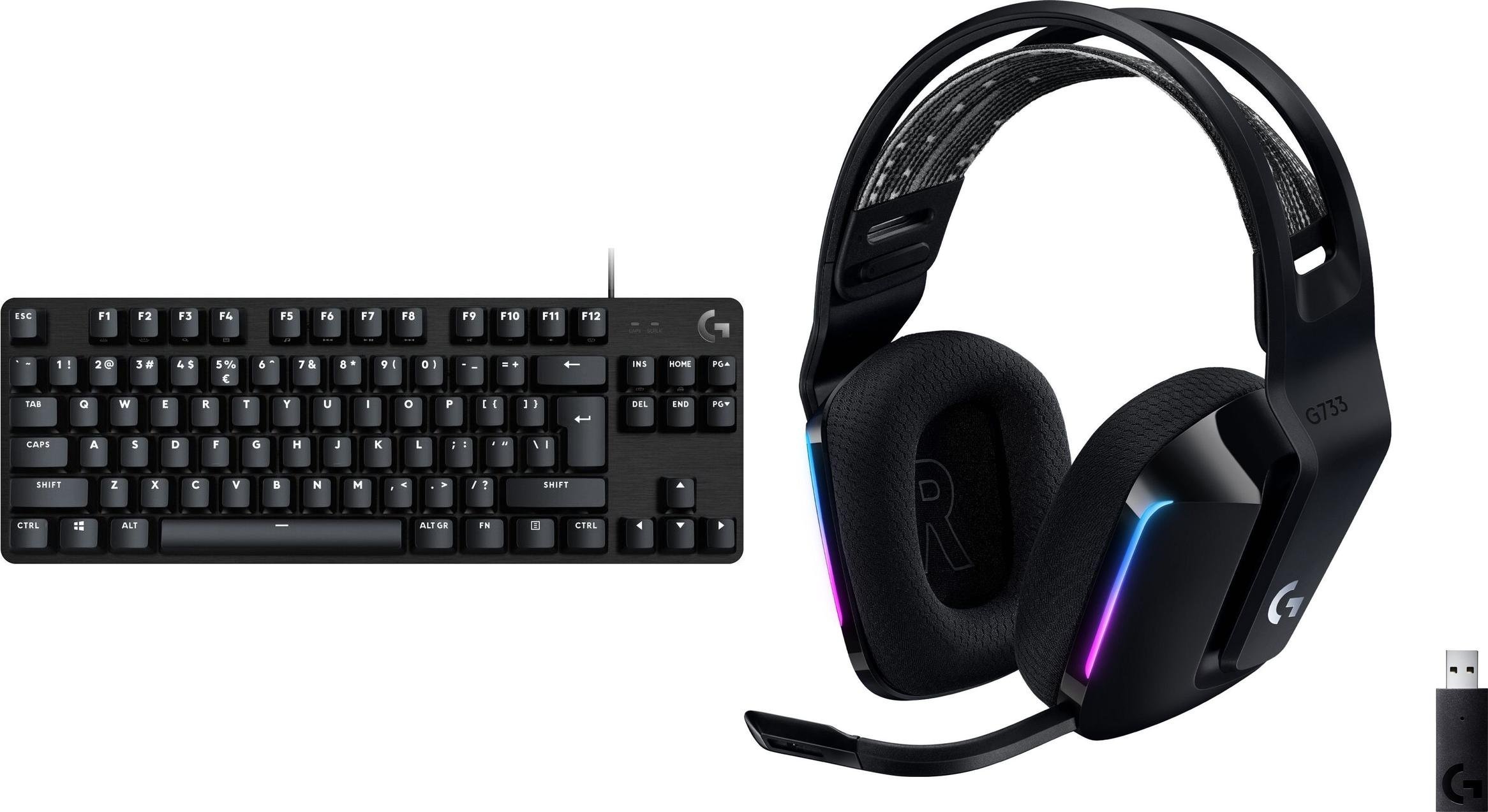 Klawiatura Logitech G413 TKL SE GX Linear (920-010446) + G733 Lightspeed Czarne (981-000864)