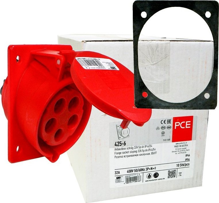 PCE Gniazdo tablicowe skoś 32A 5P 400V TWIST 425-6 PCE