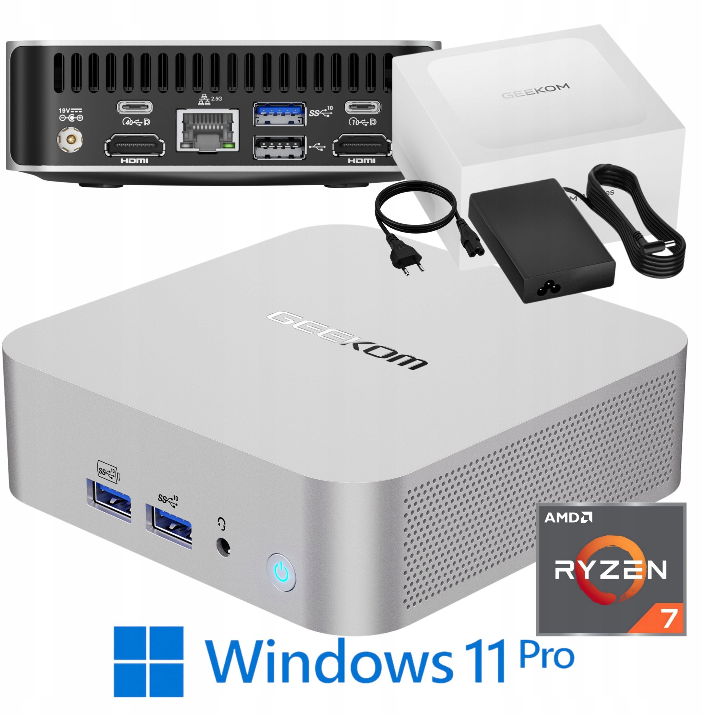 Komputer GEEKOM Mini PC A8 Ryzen 7 8745HS 32GB RAM 1TB + Win11 Pro