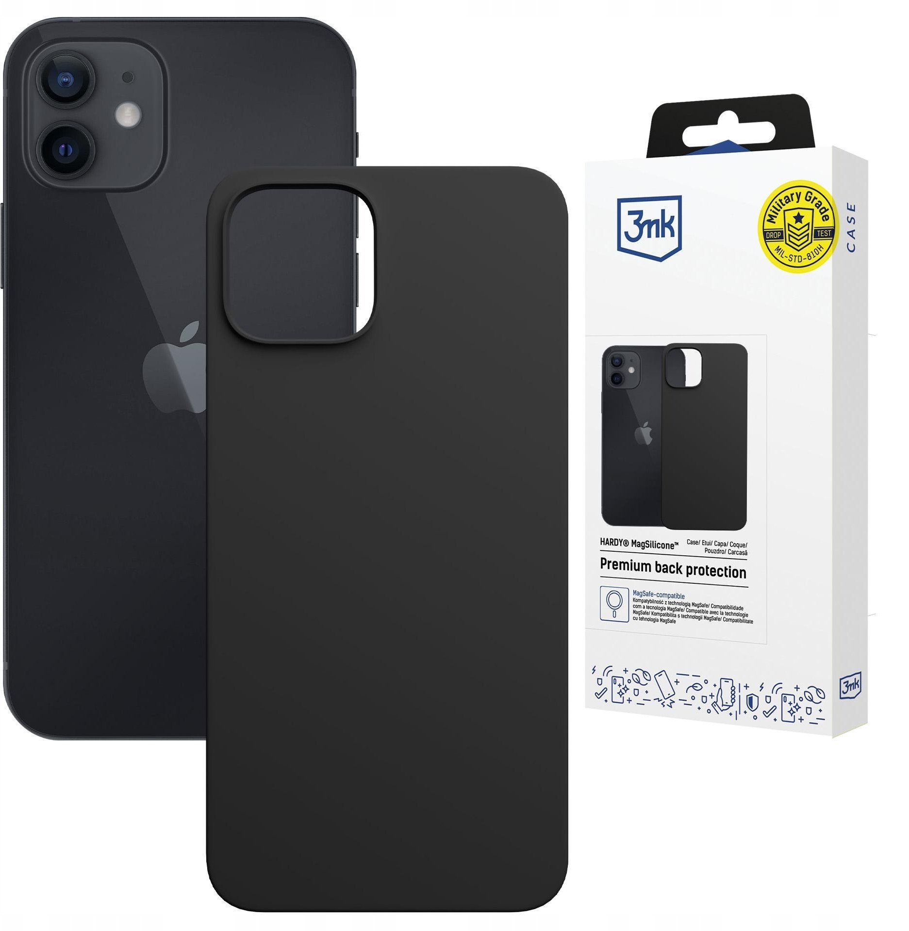 Etui 3MK Hardy MagSilicone do Apple iPhone 12 czarny